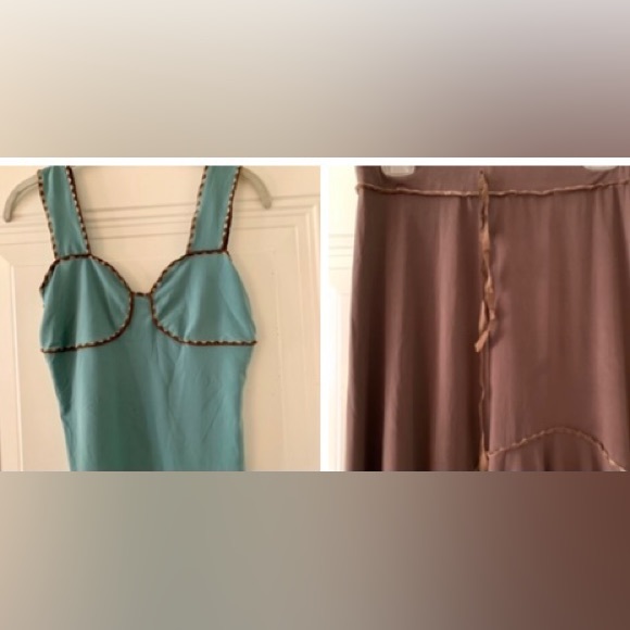 Max Studio 2 Piece Cami & Skirt Set Mocha/Sea Glass XS - Picture 6 of 8